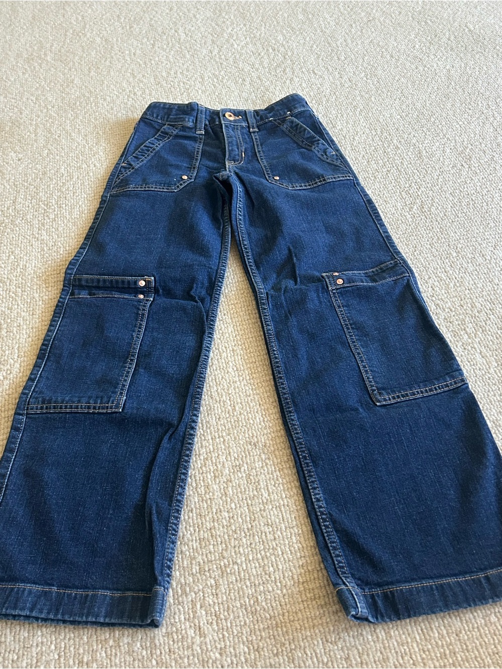 abercrombie kids Dark Blue Wide-Leg Carpenter Jeans